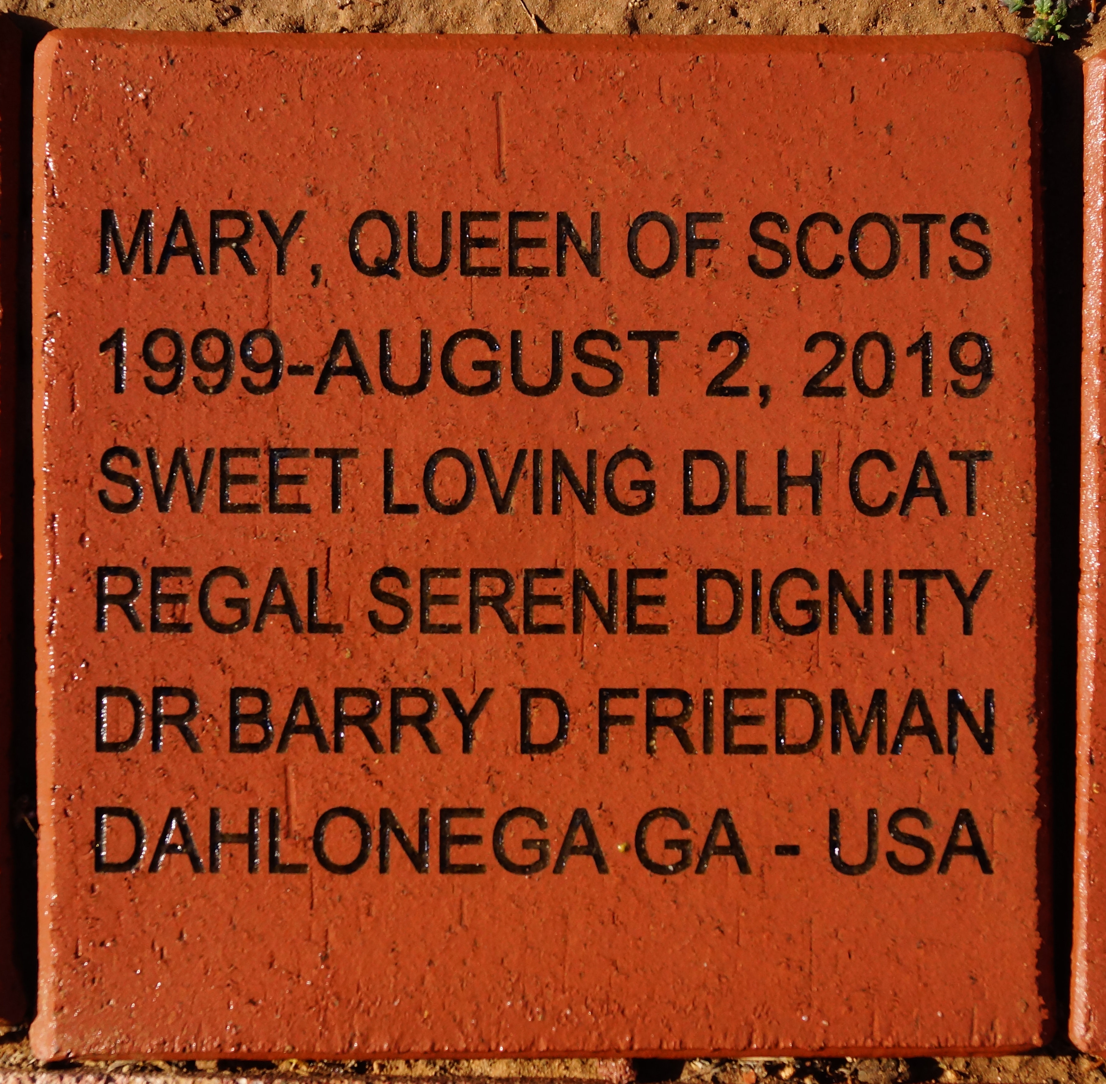 MaryQOS - Memorial Brick